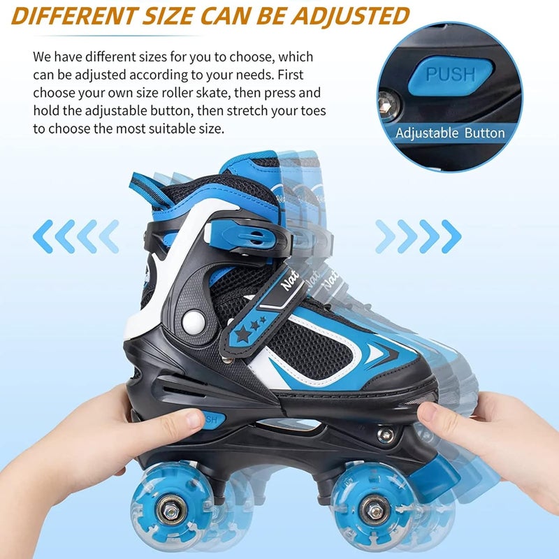 BASYNOL Nattork Kids Roller Skates for Boys Girls,4 Sizes Adjustable Roller Skates with Light up Wheels,Fun Rollerskates for Toddler Kids Beginners Indoor Outdoor - Image 4
